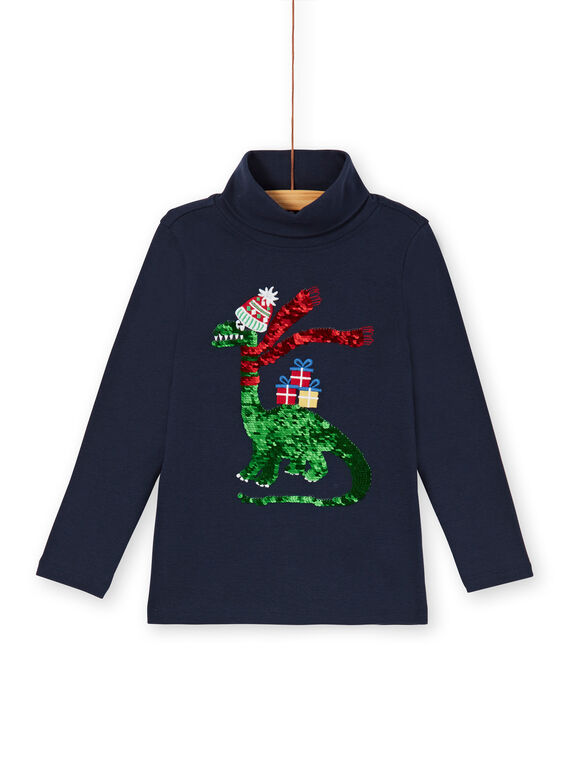 Sous pull de Noel bleu marine garçon KONOSOUP / 20W902Q1SPL705